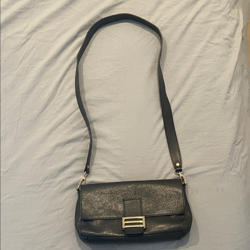 Divina Firenze Black Leather Shoulder Bag (some marks inside)